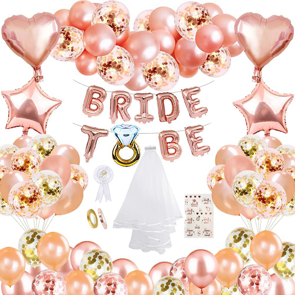 Bachelorette Party Favors Kit for Bride to Be Bridal Shower Balloons Sash  Bachelorette Party Decorations for Bridal Shower, Engagement Party  Decorations Set (Rose Gold) 